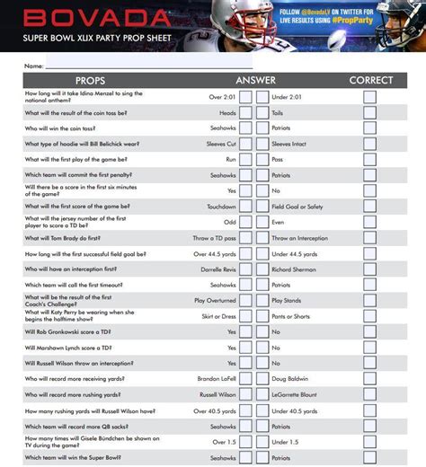 bodog super bowl prop bets